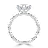 Marquise Lab Created Diamond Hidden Halo Compass Set Solitaire with Accents Engagement Ring in White Gold (MVSLG1627-W)