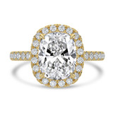 Cushion Lab Created Diamond Cushion Halo Halo Engagement Ring in Yellow Gold (MVSLG1635-Y)