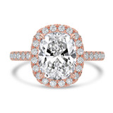 Cushion Lab Created Diamond Cushion Halo Halo Engagement Ring in Rose Gold (MVSLG1636-R)