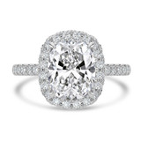 Cushion Lab Created Diamond Cushion Halo Halo Engagement Ring in White Gold (MVSLG1636-W)
