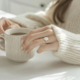 Cushion Lab Created Diamond Cushion Halo Halo Engagement Ring in Yellow Gold (MVSLG1636-Y)