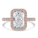 Radiant Lab Created Diamond Radiant Halo Halo Engagement Ring in Rose Gold (MVSLG1640-R)