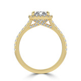 Radiant Lab Created Diamond Radiant Halo Halo Engagement Ring in Yellow Gold (MVSLG1640-Y)