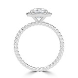 Cushion Lab Created Diamond Cushion Halo with Twisted Band Halo Engagement Ring in White Gold (MVSLG1641-W)