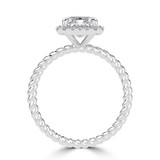 Radiant Lab Created Diamond Radiant Halo with Twisted Band Halo Engagement Ring in White Gold (MVSLG1644-W)