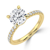 Round Lab Created Diamond Solitaire with Accents Engagement Ring in Yellow Gold (MVSLG1645-Y)
