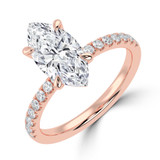 Marquise Lab Created Diamond Solitaire with Accents Engagement Ring in Rose Gold (MVSLG1648-R)