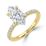 Marquise Lab Created Diamond Solitaire with Accents Engagement Ring in Yellow Gold (MVSLG1648-Y)