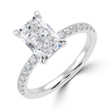 Radiant Lab Created Diamond Solitaire with Accents Engagement Ring in White Gold (MVSLG1652-W)