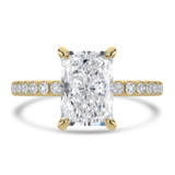 Radiant Lab Created Diamond Solitaire with Accents Engagement Ring in Yellow Gold (MVSLG1652-Y)