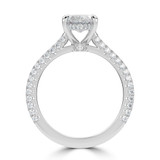 Marquise Lab Created Diamond Cathedral Double Hidden Halo Three-Row Pave Solitaire with Accents Engagement Ring in White Gold (MVSLG1655-W)