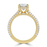 Oval Lab Created Diamond Cathedral Double Hidden Halo Three-Row Pave Solitaire with Accents Engagement Ring in Yellow Gold (MVSLG1656-Y)