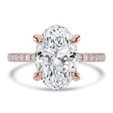 Oval Lab Created Diamond Solitaire with Accents Engagement Ring in Rose Gold (MVSLG1663-R)
