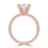 Oval Lab Created Diamond Solitaire with Accents Engagement Ring in Rose Gold (MVSLG1663-R)