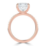 Princess Lab Created Diamond Channel Set Solitaire with Accents Engagement Ring in Rose Gold (MVSLG1667-R)