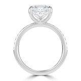 Princess Lab Created Diamond Channel Set Solitaire with Accents Engagement Ring in White Gold (MVSLG1667-W)