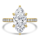 Marquise Lab Created Diamond Channel Set Solitaire with Accents Engagement Ring in Yellow Gold (MVSLG1668-Y)