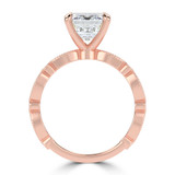 Emerald Lab Created Diamond Vintage Solitaire with Accents Engagement Ring in Rose Gold (MVSLG1672-R)