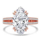 Marquise Lab Created Diamond Double Prong Split Shank Solitaire with Accents Engagement Ring in Rose Gold (MVSLG1676-R)