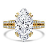 Marquise Lab Created Diamond Double Prong Split Shank Solitaire with Accents Engagement Ring in Yellow Gold (MVSLG1676-Y)