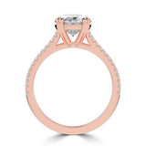 Oval Lab Created Diamond Double Prong Split Shank Solitaire with Accents Engagement Ring in Rose Gold (MVSLG1677-R)