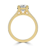 Oval Lab Created Diamond Double Prong Split Shank Solitaire with Accents Engagement Ring in Yellow Gold (MVSLG1677-Y)