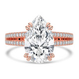 Pear Lab Created Diamond Double Prong Split Shank Solitaire with Accents Engagement Ring in Rose Gold (MVSLG1678-R)