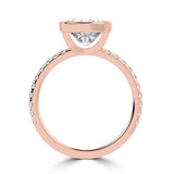 Cushion Lab Created Diamond Bezel Set Solitaire with Accents Engagement Ring in Rose Gold (MVSLG1681-R)