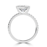 Cushion Lab Created Diamond Bezel Set Solitaire with Accents Engagement Ring in White Gold (MVSLG1681-W)