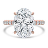 Oval Lab Created Diamond Hidden Halo Solitaire with Accents Engagement Ring in Rose Gold (MVSLG1710-R)
