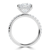 Oval Lab Created Diamond Hidden Halo Solitaire with Accents Engagement Ring in White Gold (MVSLG1710-W)