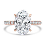 Oval Lab Created Diamond Hidden Halo Solitaire with Accents Engagement Ring in Rose Gold (MVSLG1713-R)