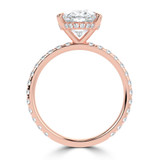 Oval Lab Created Diamond Hidden Halo Solitaire with Accents Engagement Ring in Rose Gold (MVSLG1713-R)
