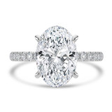 Oval Lab Created Diamond Hidden Halo Solitaire with Accents Engagement Ring in White Gold (MVSLG1713-W)