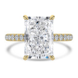 Radiant Lab Created Diamond Cathedral Hidden Halo Solitaire with Accents Engagement Ring in Yellow Gold (MVSLG1714-Y)