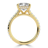 Radiant Lab Created Diamond Cathedral Hidden Halo Solitaire with Accents Engagement Ring in Yellow Gold (MVSLG1714-Y)