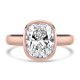 Cushion Lab Created Diamond Vintage Bezel Set Solitaire Engagement Ring in Rose Gold (MVSLG1717-R)