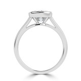 Cushion Lab Created Diamond Vintage Bezel Set Solitaire Engagement Ring in White Gold (MVSLG1717-W)