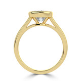 Cushion Lab Created Diamond Vintage Bezel Set Solitaire Engagement Ring in Yellow Gold (MVSLG1717-Y)
