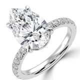 Pear Lab Created Diamond Solitaire with Accents Engagement Ring in White Gold (MVSLG1719-W)