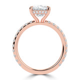 Cushion Lab Created Diamond Solitaire with Accents Engagement Ring in Rose Gold (MVSLG1721-R)