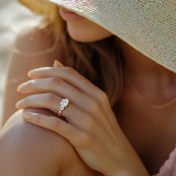 Cushion Lab Created Diamond Cathedral Three-Stone Engagement Ring in Rose Gold (MVSX1041-R)
