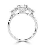 Cushion Lab Created Diamond Cathedral Three-Stone Engagement Ring in White Gold (MVSX1041-W)