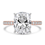 Cushion Lab Created Diamond Hidden Halo Solitaire with Accents Engagement Ring in Rose Gold & White Gold (MVSLG1701-R)