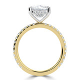 Cushion Lab Created Diamond Hidden Halo Solitaire with Accents Engagement Ring in Yellow Gold & White Gold (MVSLG1701-Y)