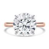 Round Lab Created Diamond Hidden Halo Solitaire with Accents Engagement Ring in Rose Gold & White Gold (MVSLG1702-R)