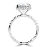 Round Lab Created Diamond Hidden Halo Solitaire with Accents Engagement Ring in White Gold (MVSLG1702-W)