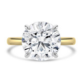 Round Lab Created Diamond Hidden Halo Solitaire with Accents Engagement Ring in Yellow Gold & White Gold (MVSLG1702-Y)