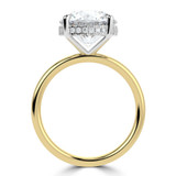 Round Lab Created Diamond Hidden Halo Solitaire with Accents Engagement Ring in Yellow Gold & White Gold (MVSLG1702-Y)