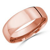 6.5 MM Modern Comfort Fit Classic Womens Wedding Band in Rose Gold (MDVBC0007-6.5MM-R)